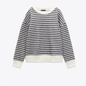 Zara crew neck sweater with stripes size M